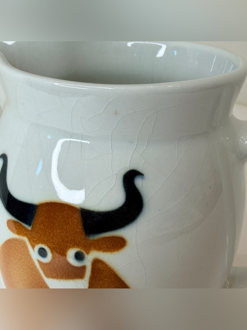 Vintage Arabia Finland Heluna Brown Cow Bull Pitcher Kaj Franck 32 Oz MCM - Picture 2 of 12